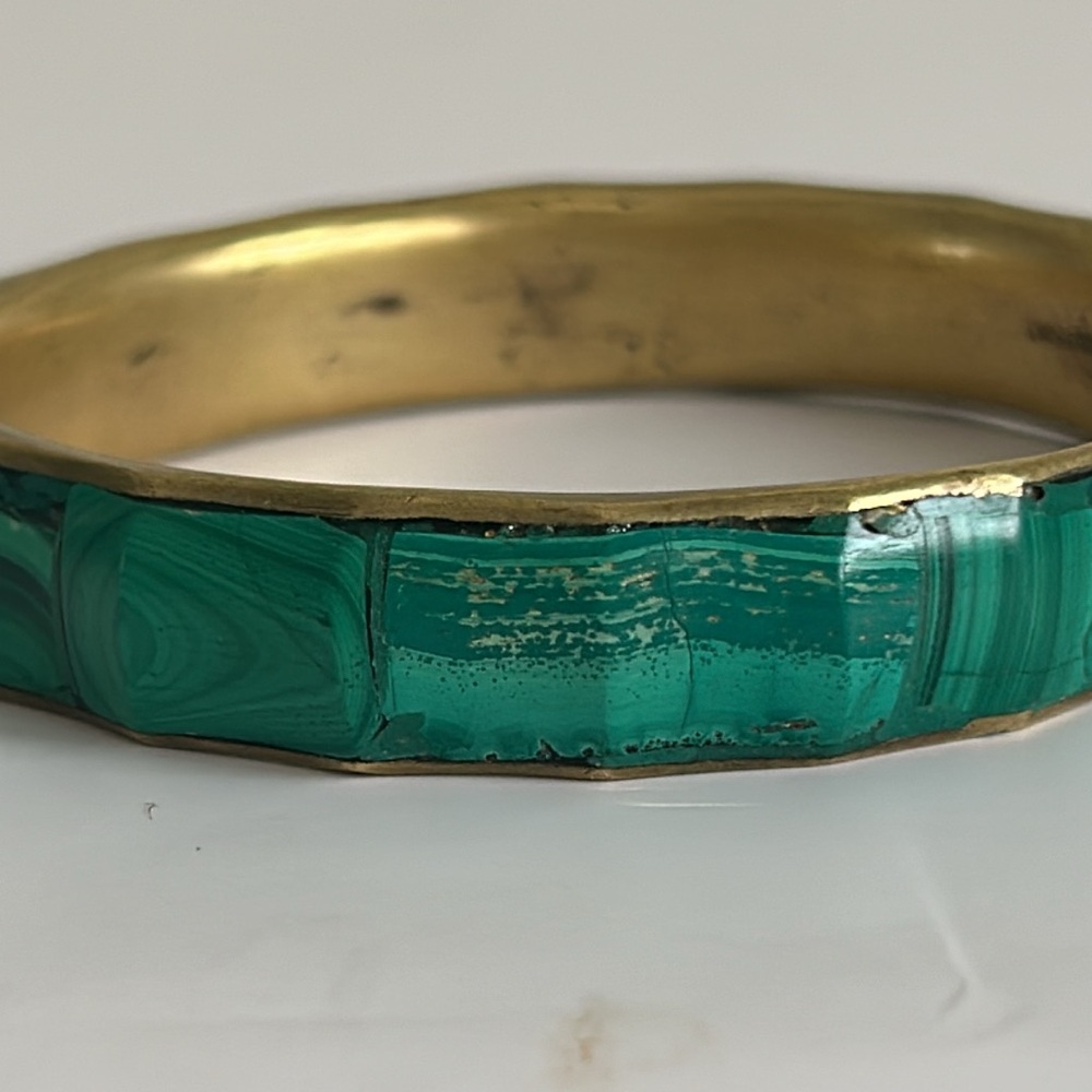 Vintage Malachite Bangle - Picture 3 of 7